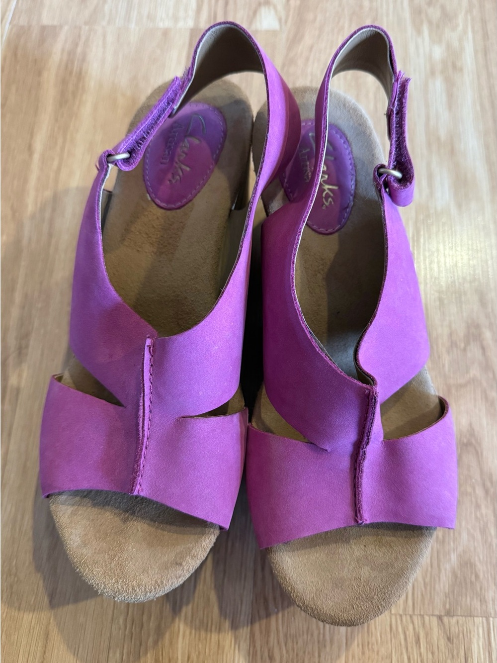 NEW Clarks Womens Artisan Caslynn Lizzie Slingback Platform Wedge Sandals - 6W